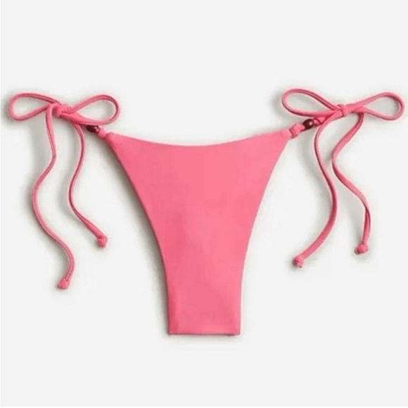 Curved-waist cheeky string bikini bottom with beads in Pink Size XL - Picture 1 of 7